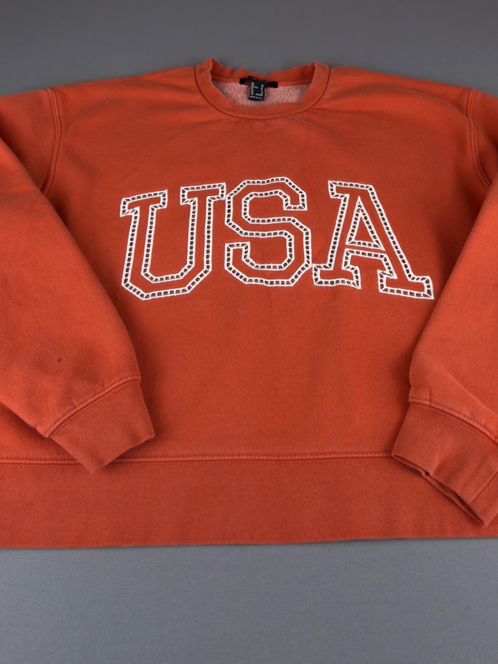 USA Graphic Crewneck Sweatshirt - Coral